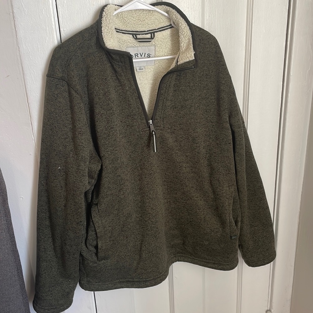 Orvis fleece dark green jacket